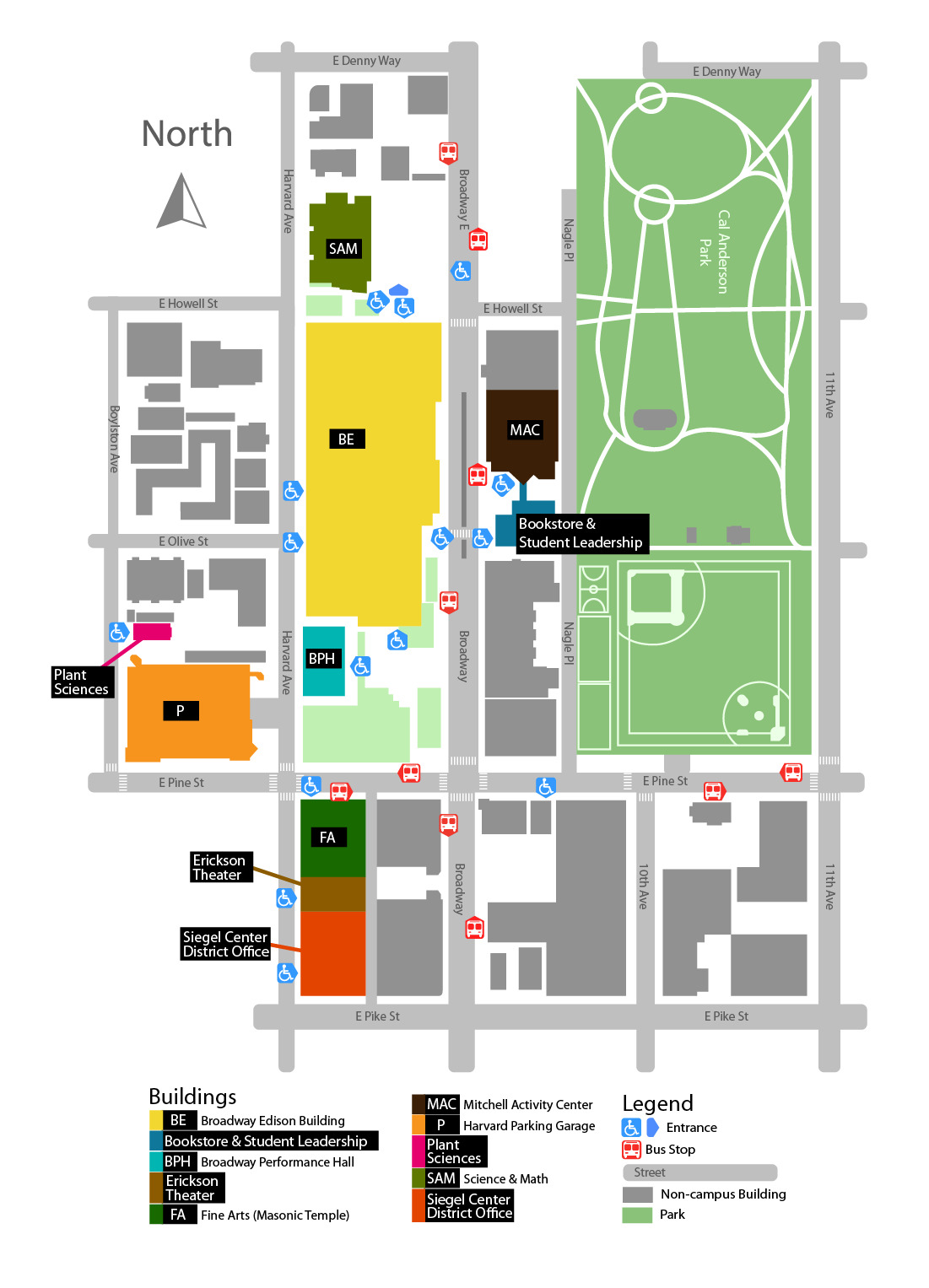Seattle Central College Broadway campus map