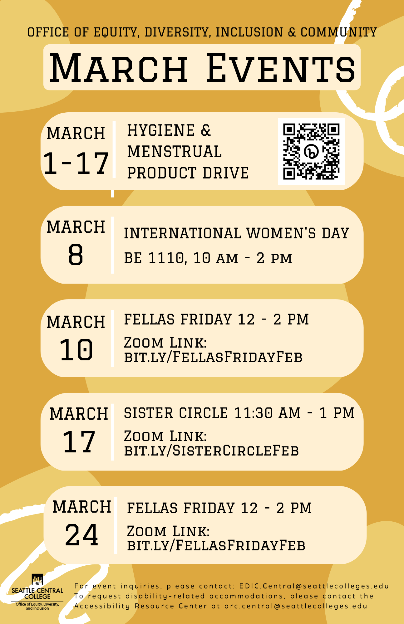 March List of Events