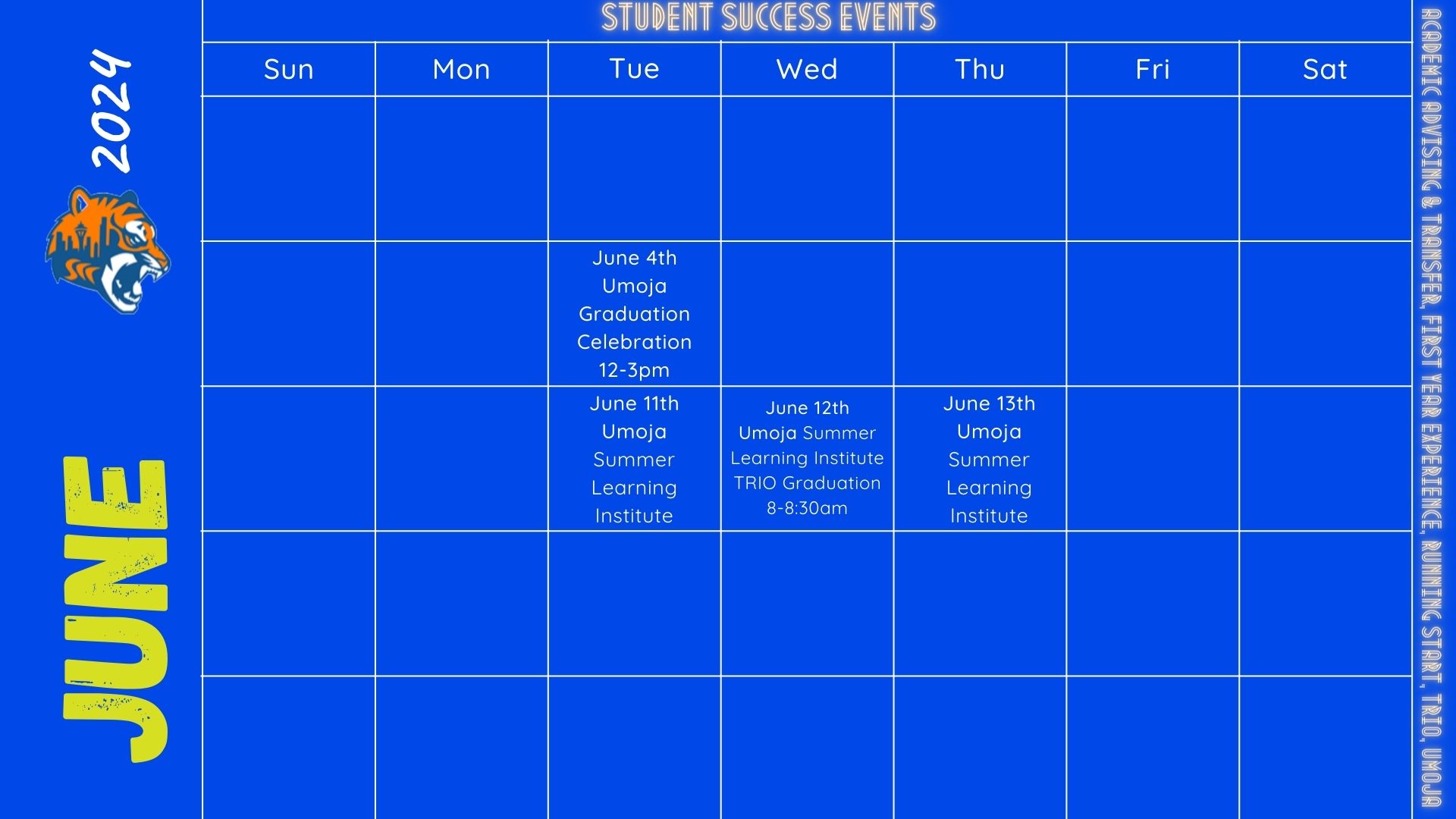 June Student Success Calendar of Events