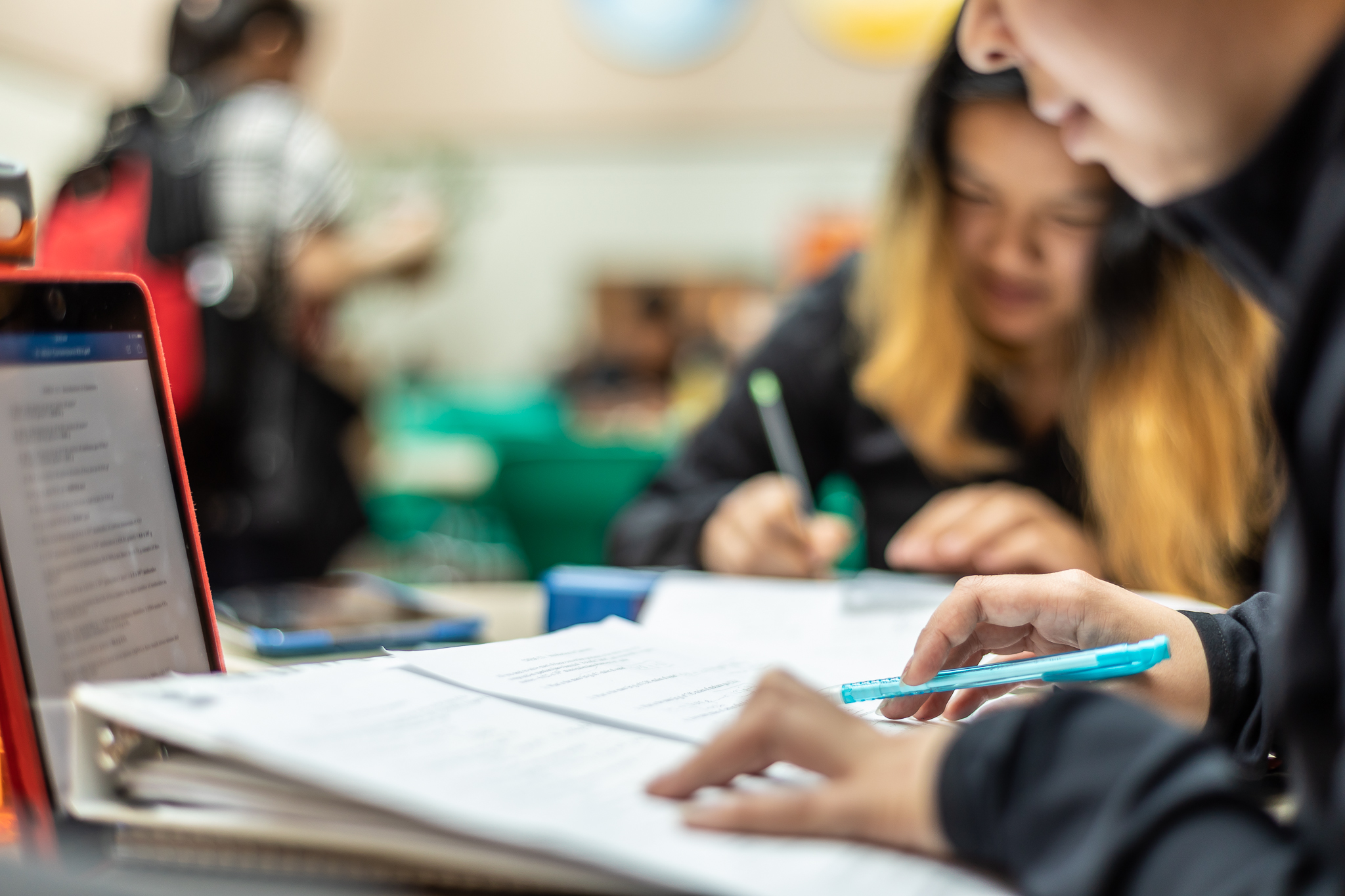 Students studying in the Atrium