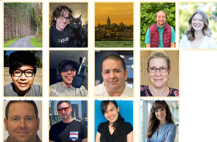 small photos of the elearning team sorted in a rectangle shape