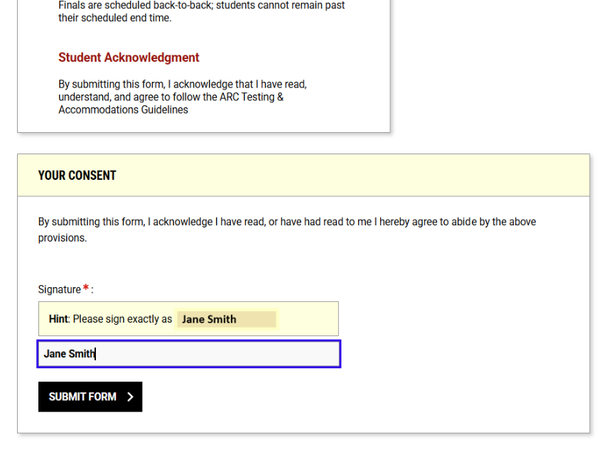 student acknowledgement image