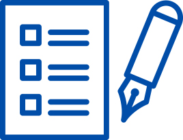 blue paper checklist with pen