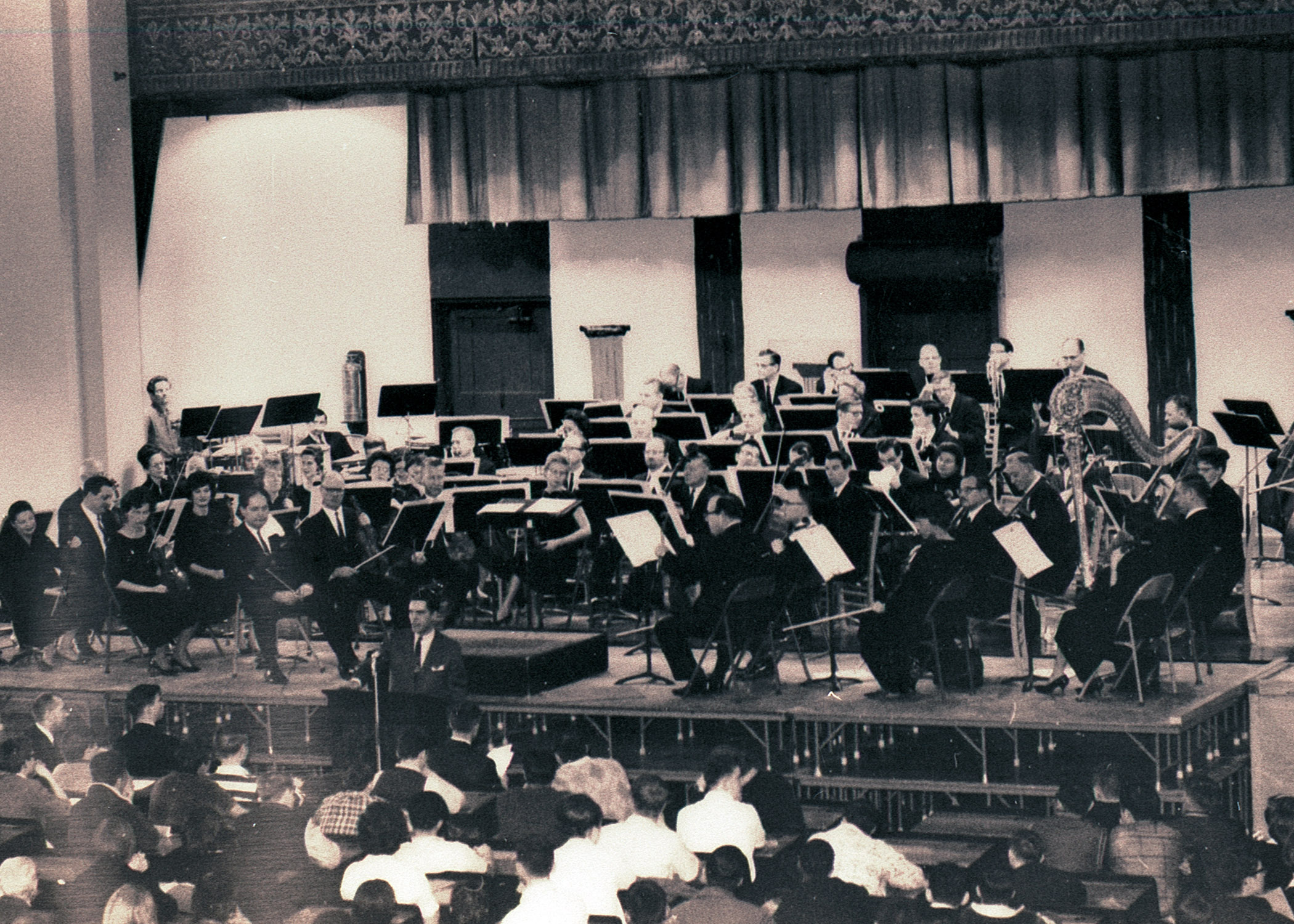 Performance stage at Broadway High School